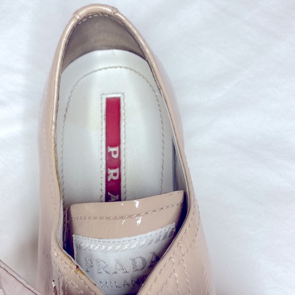 Women’s Prada Pink Patton Leather Sneakers with Original Satin Laces size 36 - Picture 2 of 7